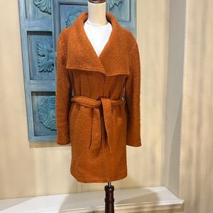 Women's Burnt Orange Belted Coat